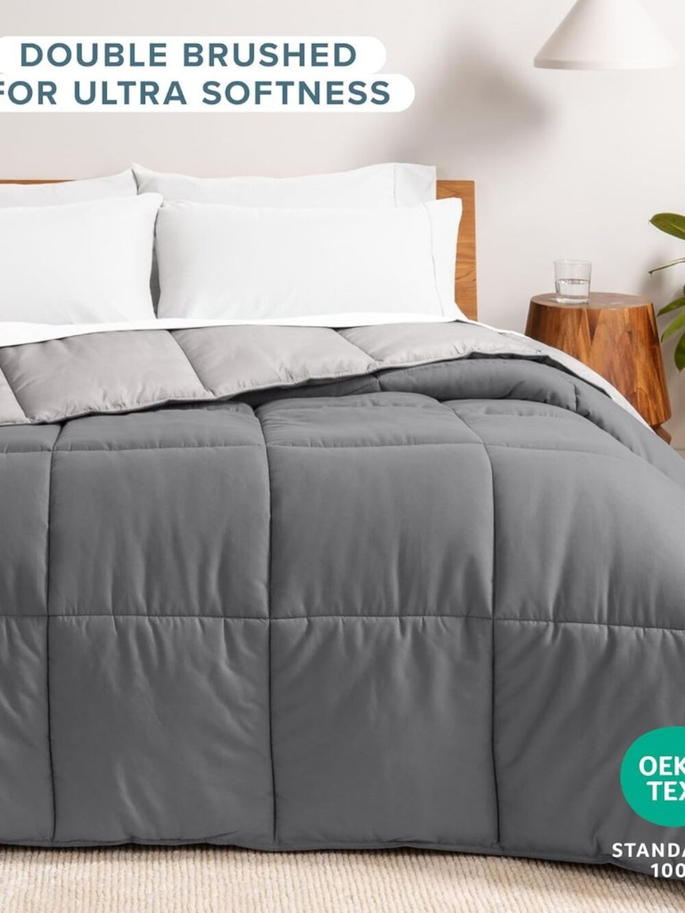 3- NIB Bare Home Oversized Queen Comforter - Reversible Goose Down Alternative